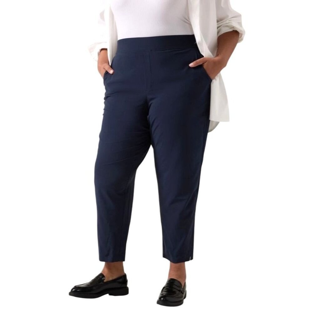 Athleta Pants Women 0 Navy Blue Brooklyn High Rise Ankle Athleisure Athletic